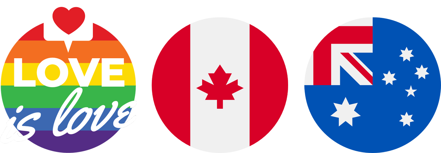 Love-Is-Love Canada Australia Flag